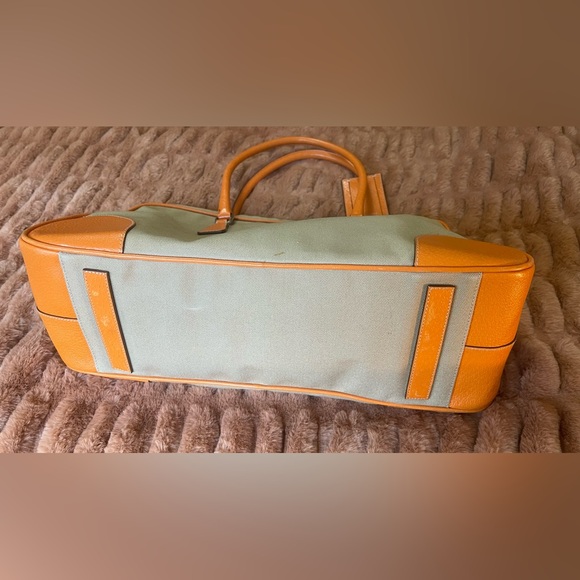 PRADA Canvas Leather Boston Bag. Color beige and orange - Picture 10 of 10